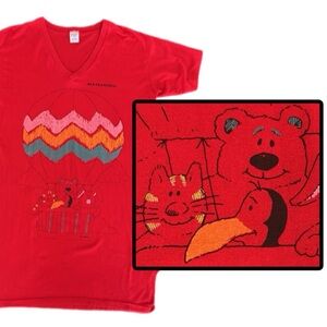 Vintage 1986 San Francisco Hot Air Balloon Air Waves Graphic Print T-shirt Dress